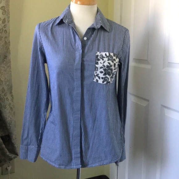 Thakoon Button Down with Floral Pocket Small - Picture 3 of 7